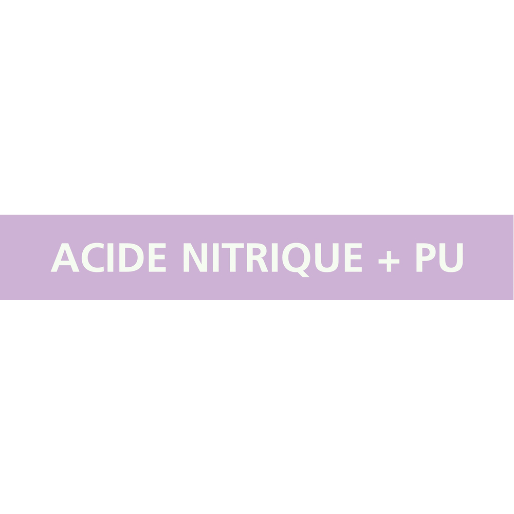 Signalétique de marquage ACIDES 222X37 Acide nitrique + pu 222x37mm (20 adhesifs tuyauterie) TALIAPLAST - 731736