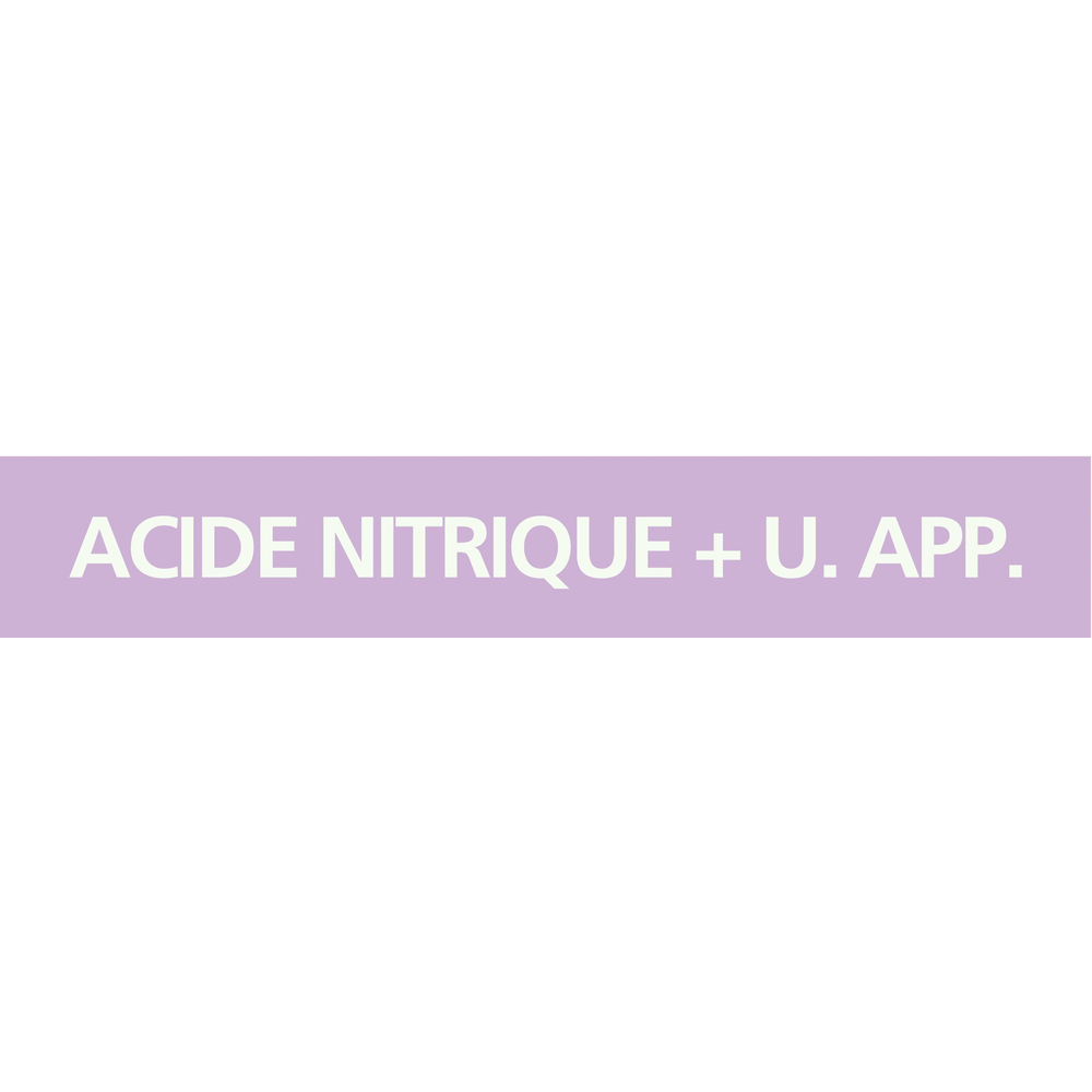 Signalétique de marquage ACIDES 222X37 Acide nitrique + u.app. 222x37mm (20 adhes. tuyauterie) TALIAPLAST - 731737