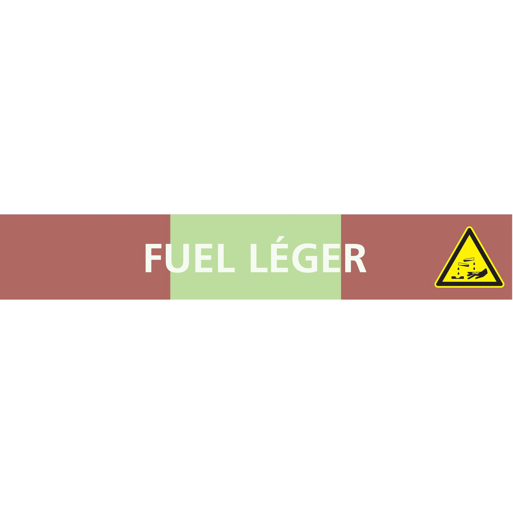 Signalétique de marquage LIQUIDE 156X26 Fuel léger 156x26mm (20 adhesifs pour tuyauterie) TALIAPLAST - 732619