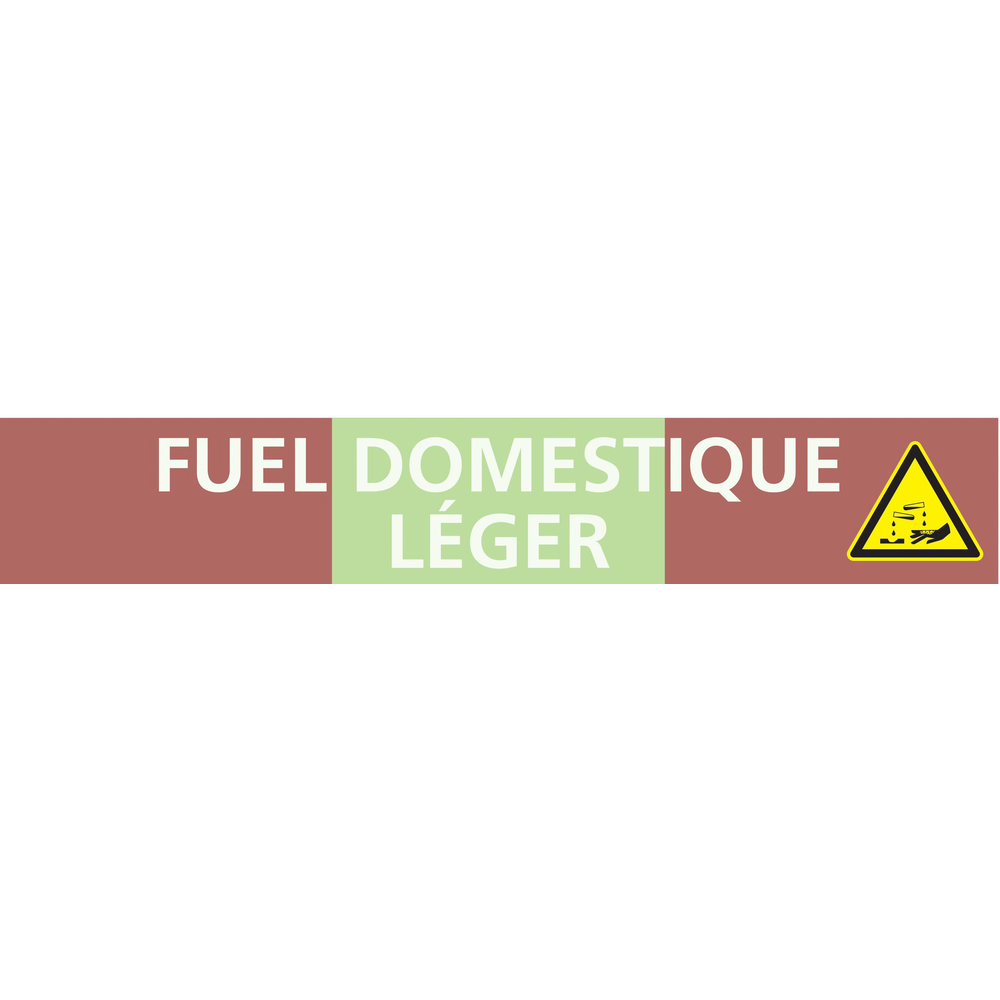 Signalétique de marquage LIQUIDE 156X26 Fuel domestique léger 156x26mm (20 adhesifs tuyauterie) TALIAPLAST - 732635