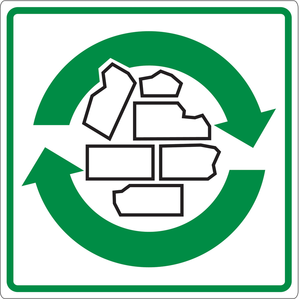 PANNEAU RECYCLAGE DES GRAVATS ADHESIF 200X200MM TALIAPLAST - 733805