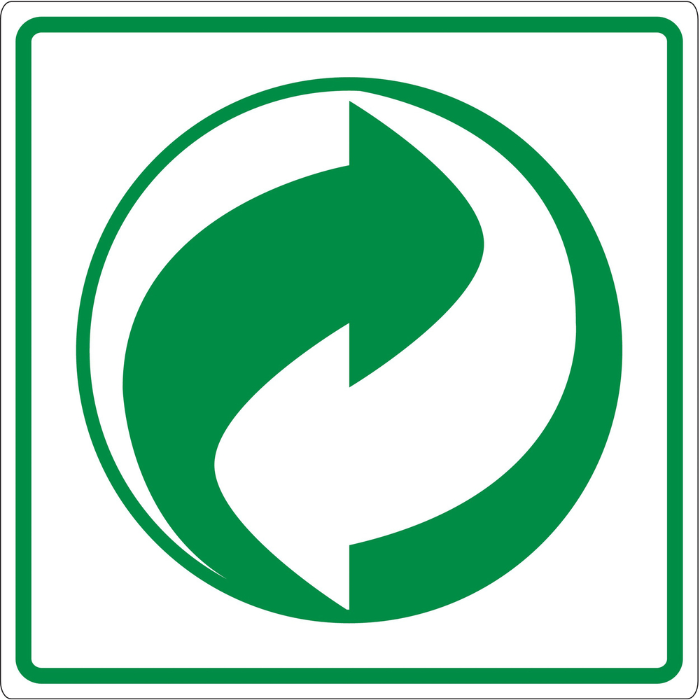 PANNEAU LOGO RECYCLAGE ADHESIF 200X200MM TALIAPLAST - 733810