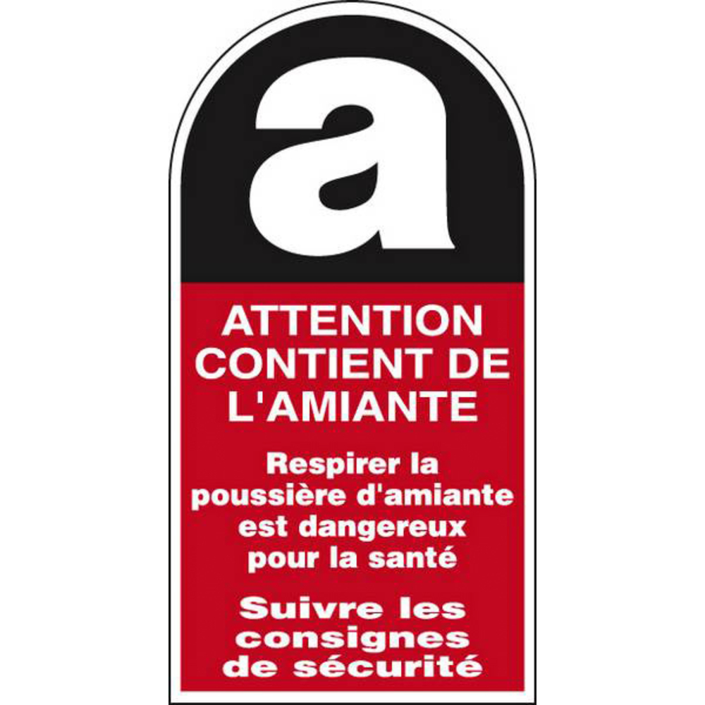 PANNEAU ATTENTION CONTIENT DE L'AMIANTE 27X52MM (50 UNITÉS) TALIAPLAST - 733901