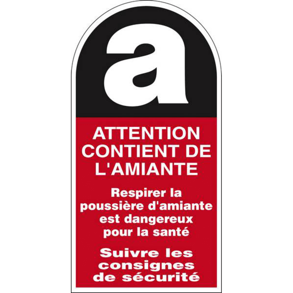 PANNEAU ATTENTION CONTIENT DE L'AMIANTE 56X109MM (10 UNITÉS) TALIAPLAST - 733902