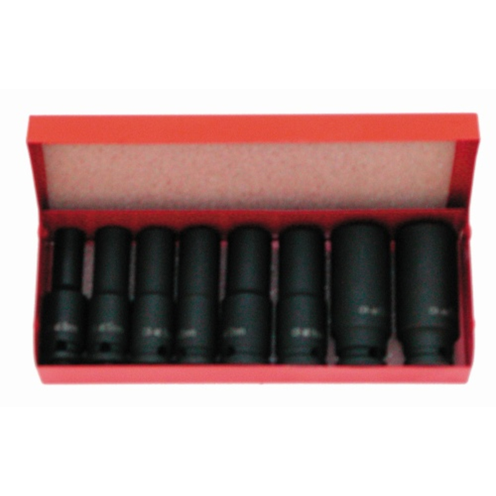 JEU DE 8 DOUILLES CHOCS 3/8' LONGUES SAM OUTILLAGE - 19131