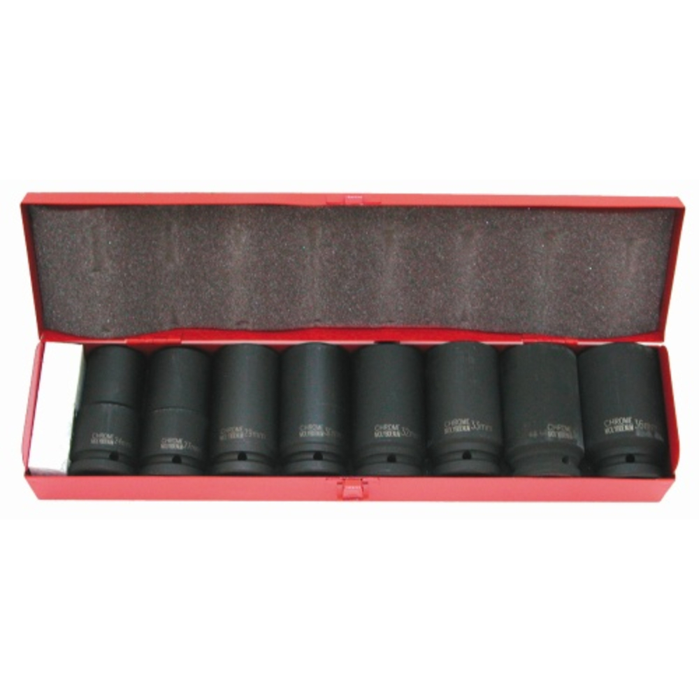 COFFRET DE 8 DOUILLES CHOCS 3/4' LONGUES DE 24 A 36 MM SAM OUTILLAGE - 19161