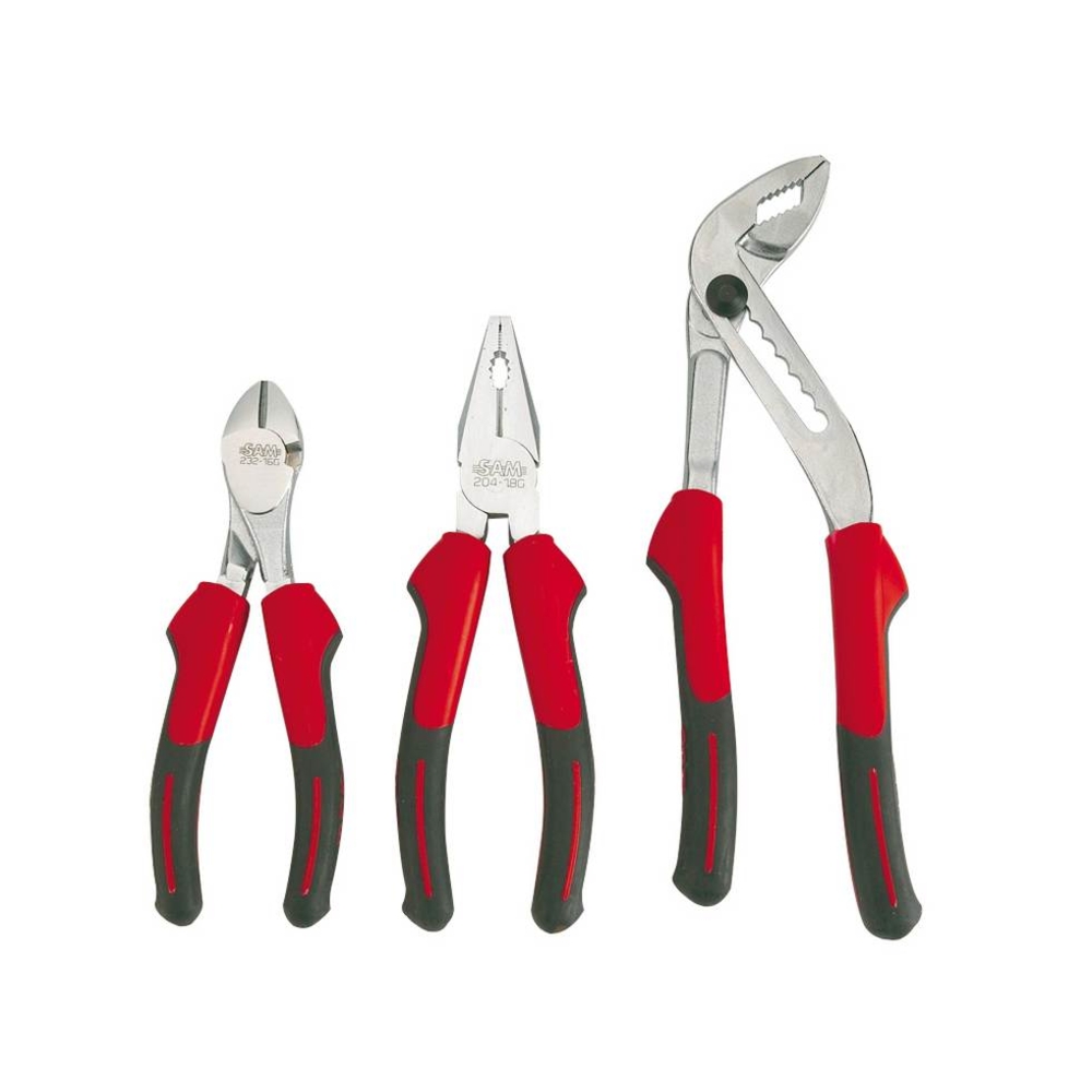 JEU 3 PINCES BIMATIERE (MULTIPRISE, UNIVERSELLE ET COUPANTE) SAM OUTILLAGE - 209J3