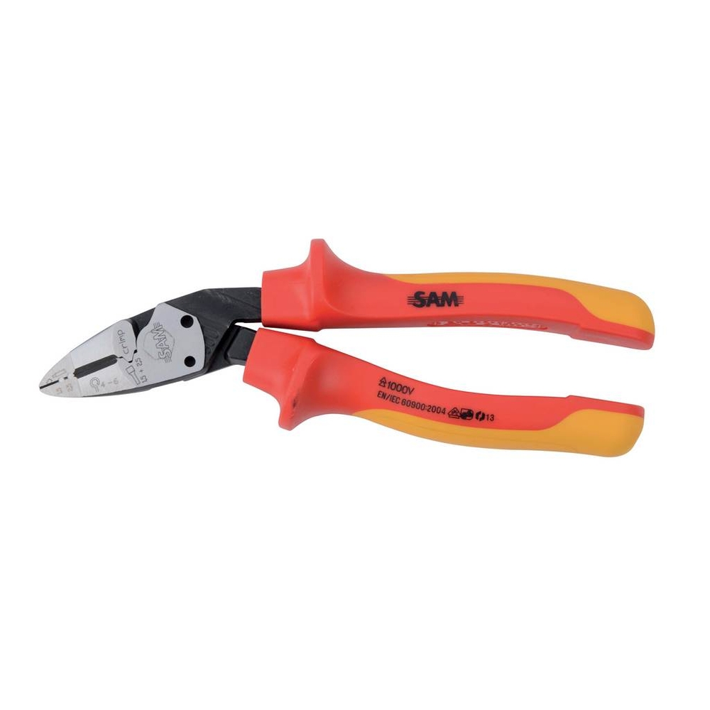 PINCE COUPANTE DIAGONALE ISOLEE 1000 VOLTS MULTI FONCTIONS SAM OUTILLAGE - 25018TI