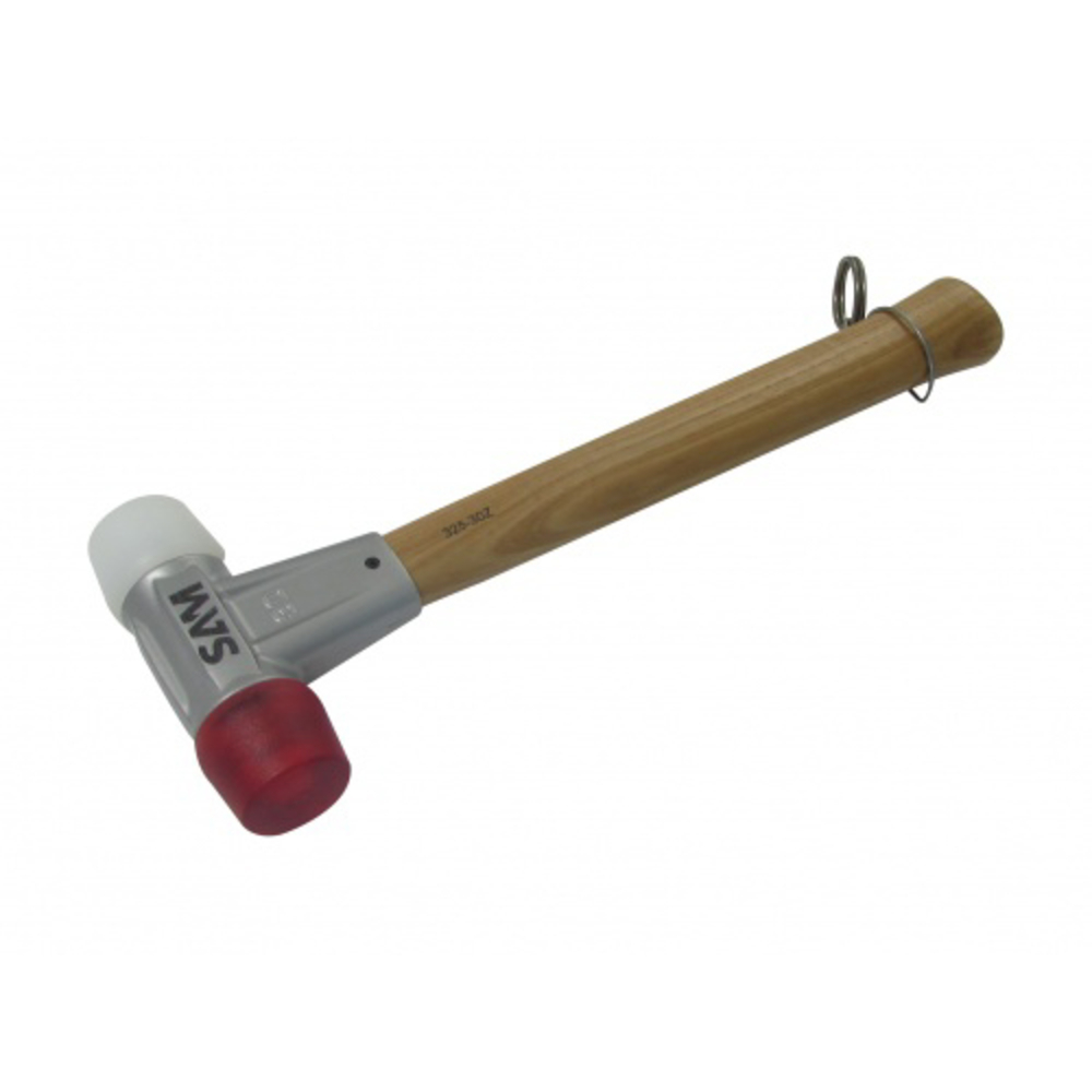 Massette avec embouts en acetate blanc et rouge diametre 30 SAM OUTILLAGE - 32530FME