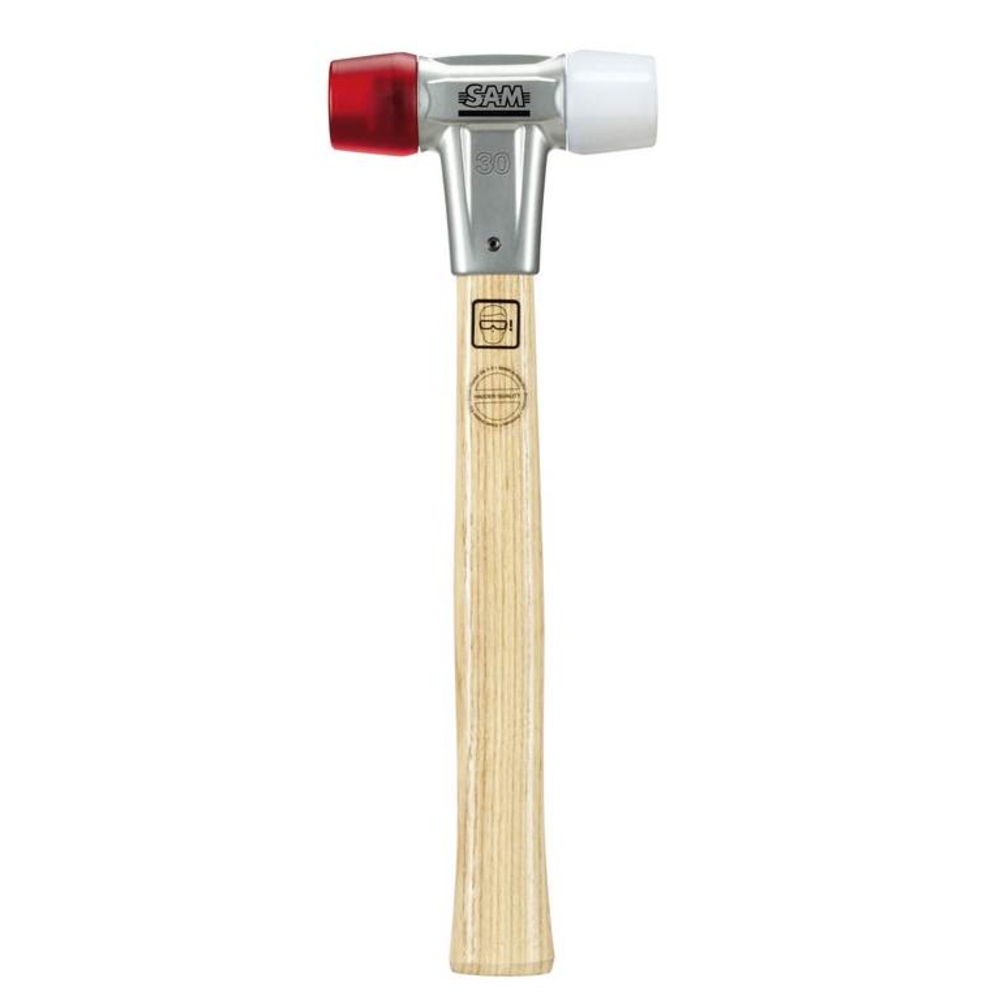 MASSETTE AVEC EMBOUTS EN ACETATE BLANC ET ROUGE DIAMETRE 40 SAM OUTILLAGE - 32540