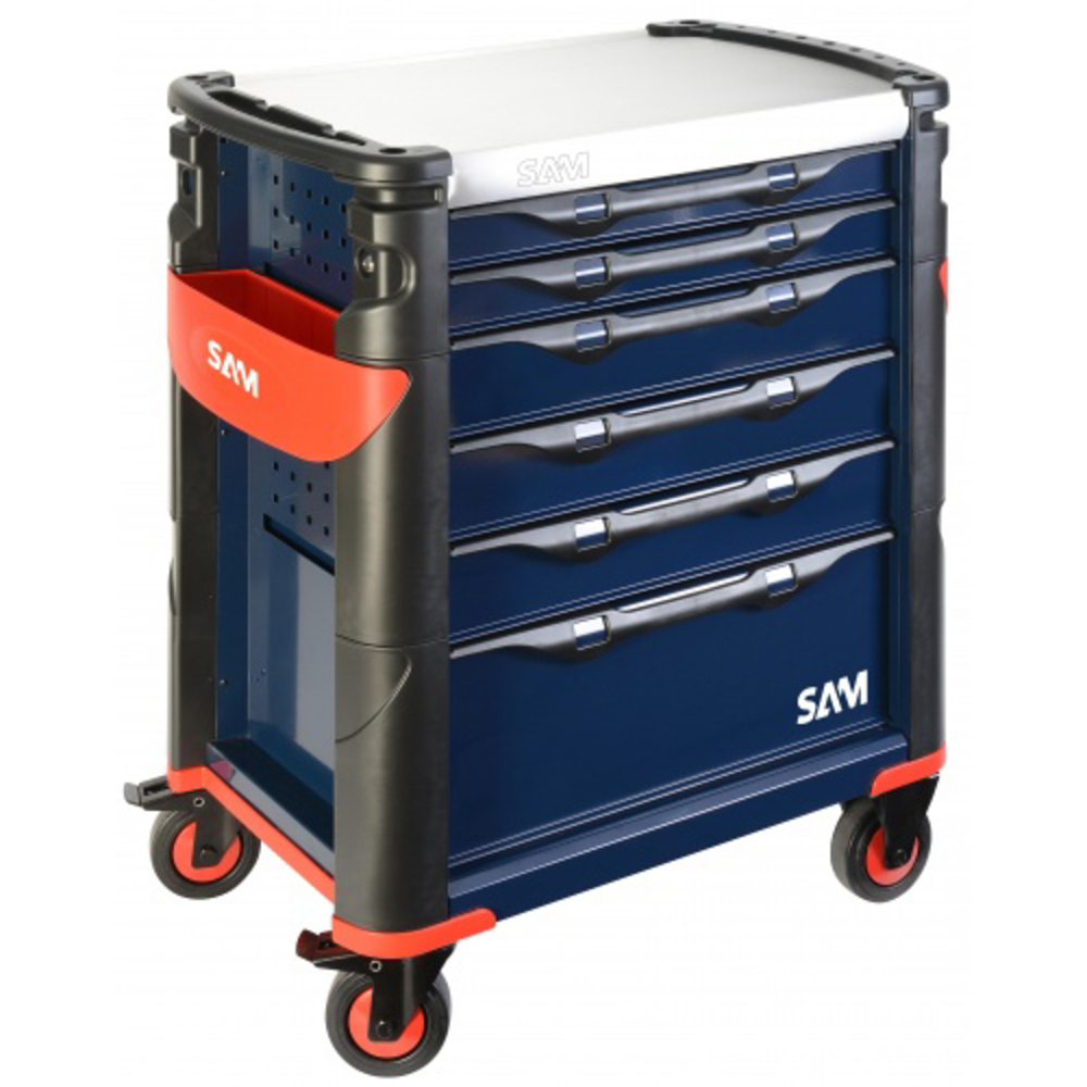 Servante 41 - 6 tiroirs - bleue - plateau inox SAM OUTILLAGE - 416HB