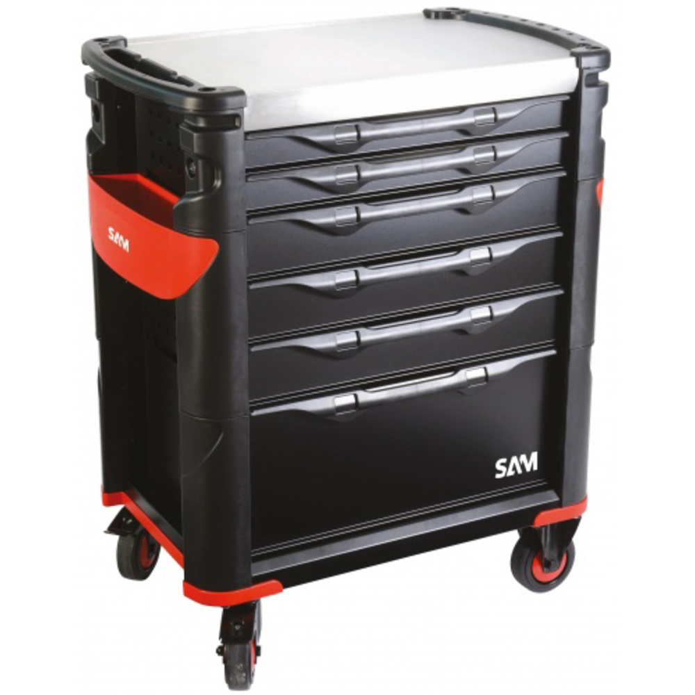 Servante 41 - 6 tiroirs - noire - plateau inox SAM OUTILLAGE - 416HK