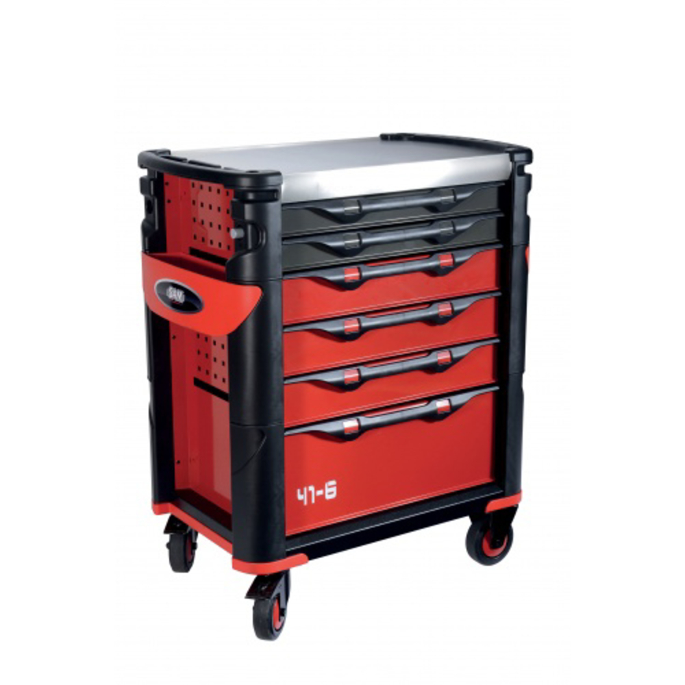 Servante 41 - 6 tiroirs - a badge magnetique - rouge SAM OUTILLAGE - 416SAB