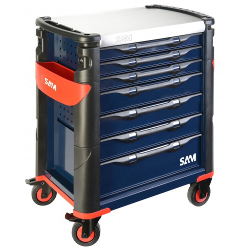 Servante 41 - 7 tiroirs - bleue - plateau inox SAM OUTILLAGE - 417HB