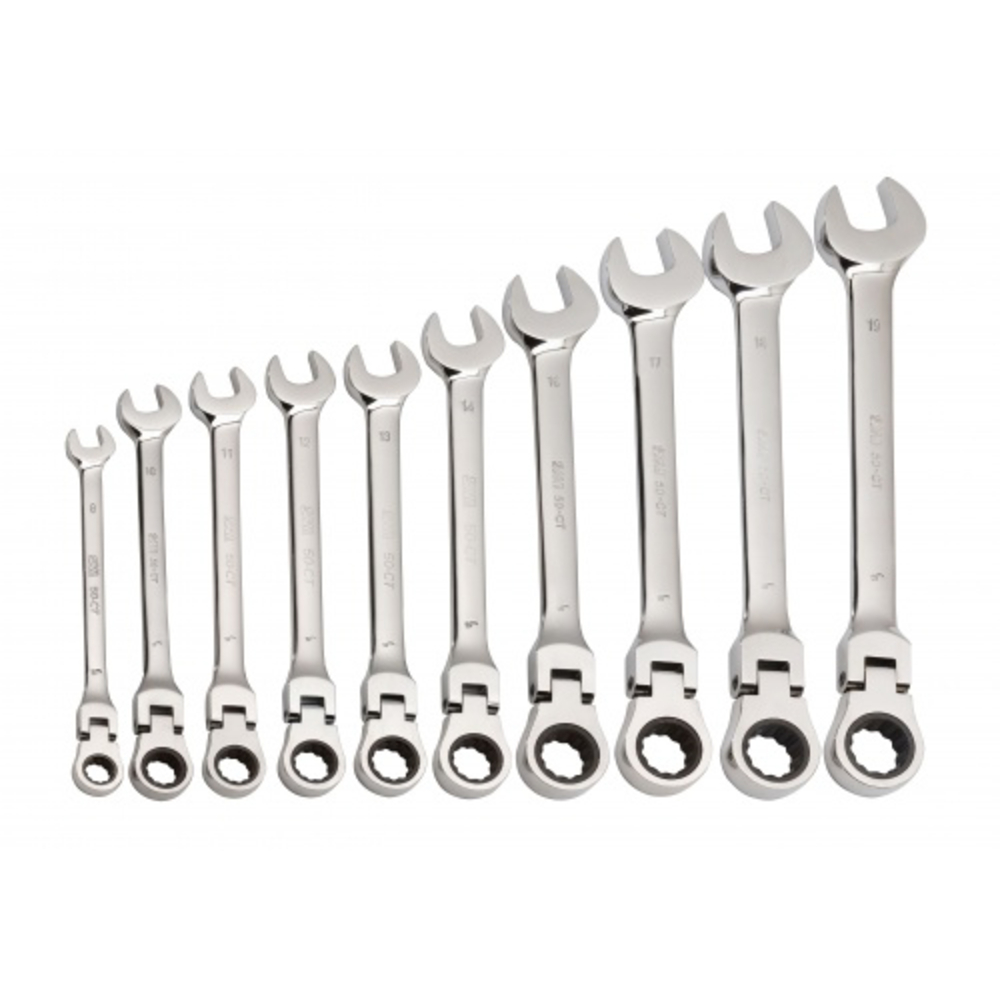 Jeu de 10 cles mixtes a cliquet articulees 8 a 19 mm SAM OUTILLAGE - 50CTJ10