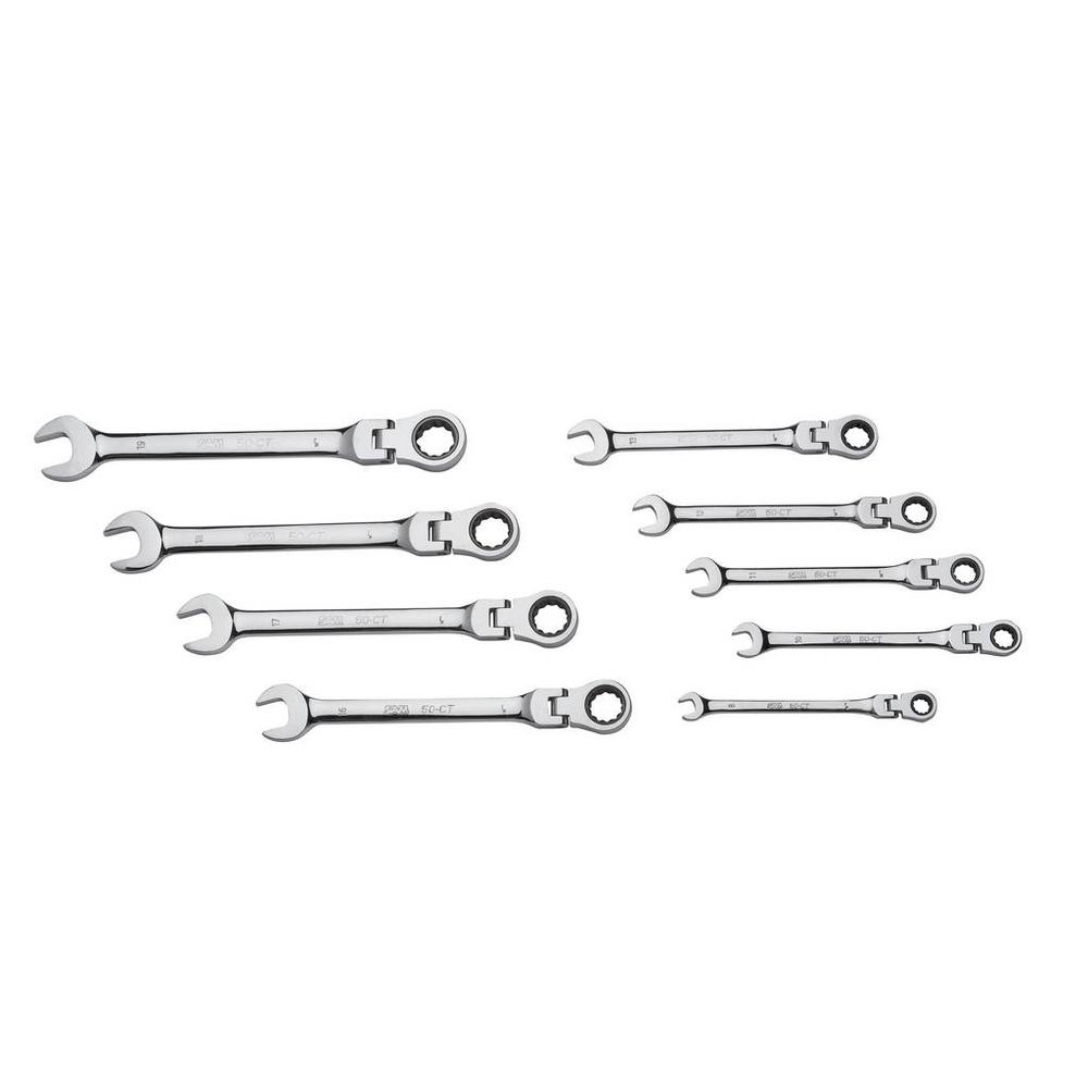 JEU DE 9 CLES MIXTES A CLIQUET ARTICULEES EN MM SAM OUTILLAGE - 50CTJ9