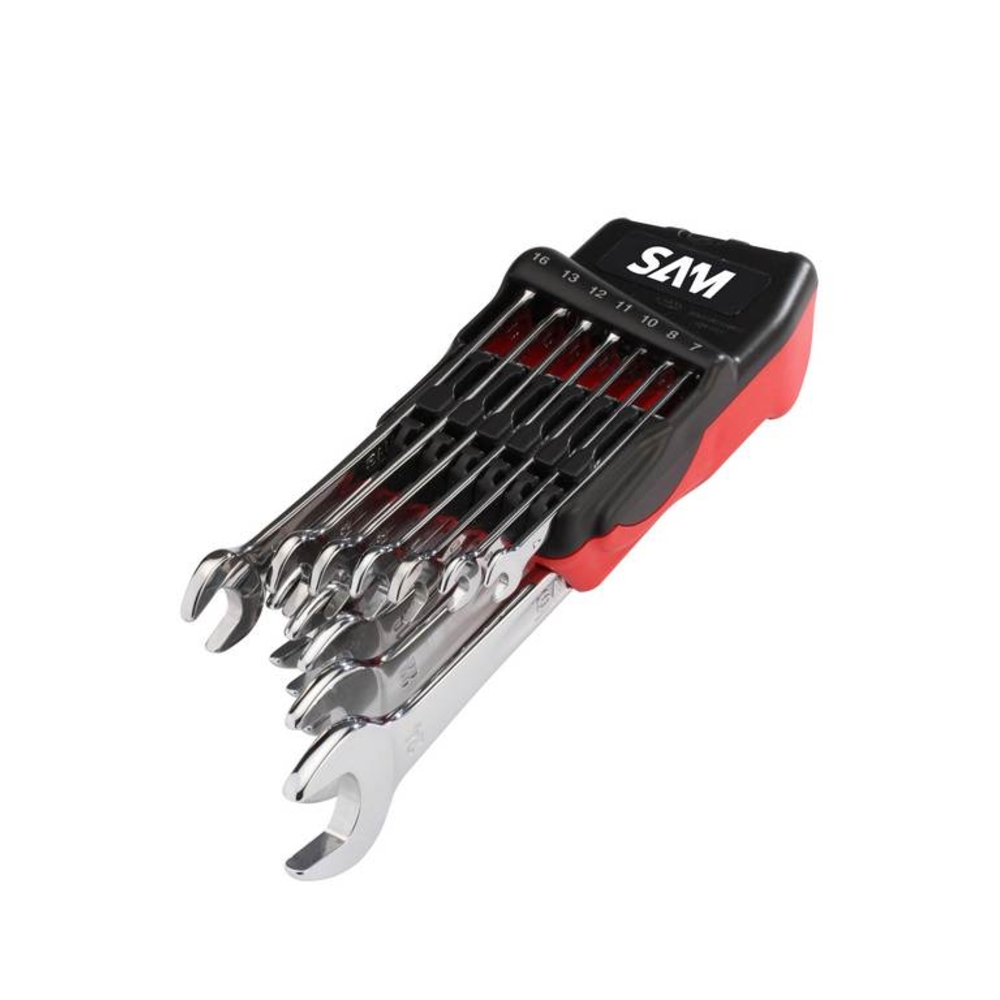 JEU DE 12 CLES MIXTES 7 A 24 MM SUR RATELIER SAM OUTILLAGE - 50NJ12