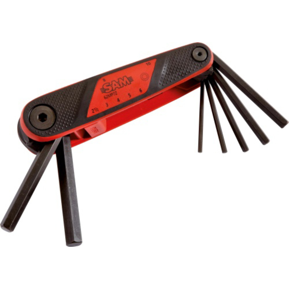 Jeu de 7 cles males de 2,5 a 10 mm + clip SAM OUTILLAGE - 62MP7FME