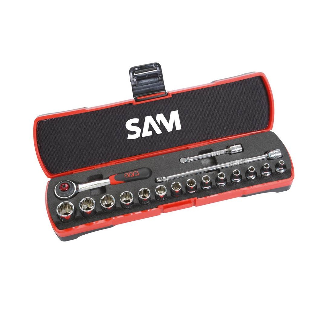 Coffret de douilles tous profils carré 1/4' - 17 outils SAM OUTILLAGE - 73CRDH18