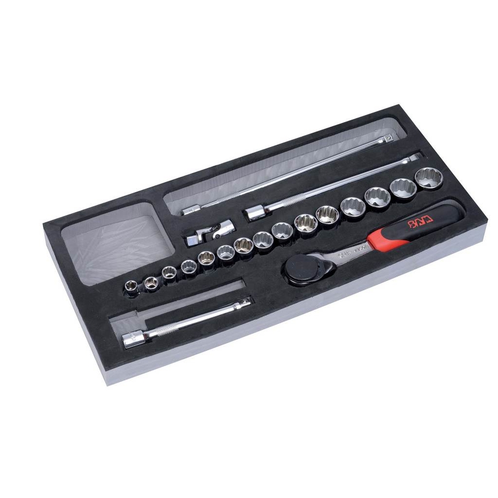 MODULE MOUSSE 20 DOUILLES ET ACCESSOIRES 3/8' SAM OUTILLAGE - 74J20MM