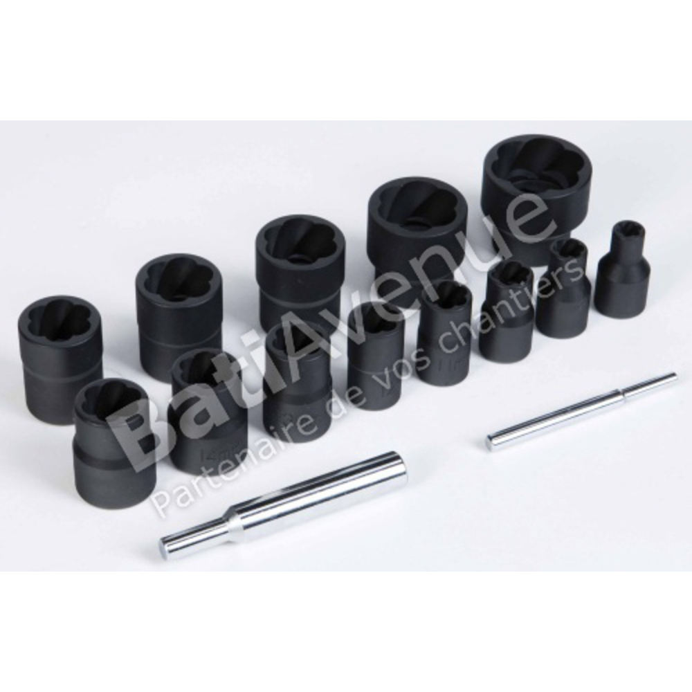 JEU DE DOUILLES SAM OUTILLAGE POUR ÉCROUS ARRONDIS ET GOUJONS -74NJ-J10