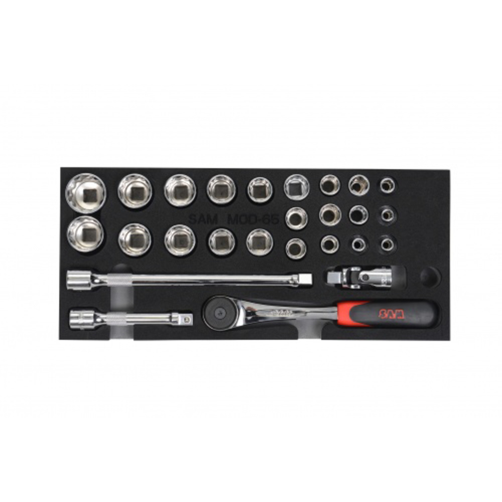 Module mousse 1/3 de 22 outils 1/2'' en pouce SAM OUTILLAGE - 75S22PMM