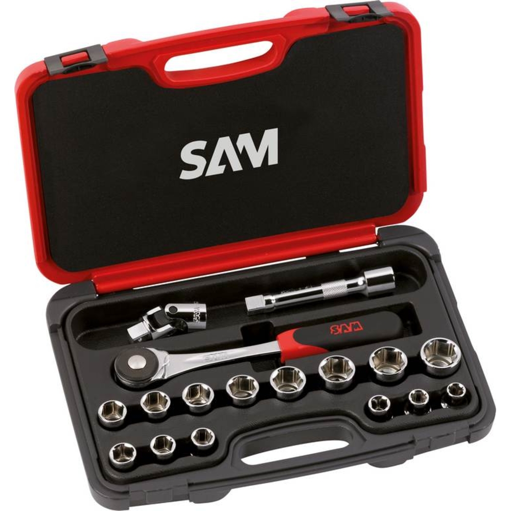COFFRET 17 OUTILS 1/2' SAM OUTILLAGE - 75SH17PA