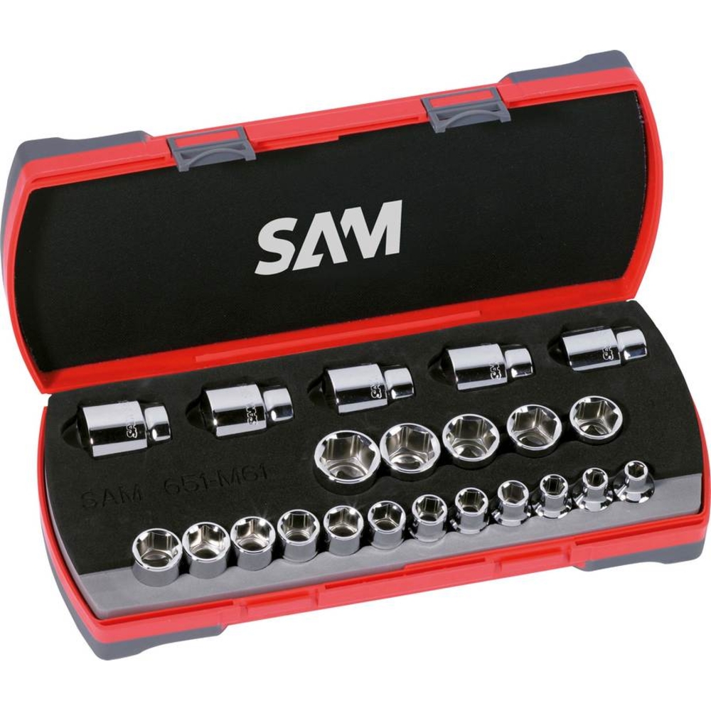COFFRET 22 DOUILLES 1/2' 6 PANS SAM OUTILLAGE - 75SH22A