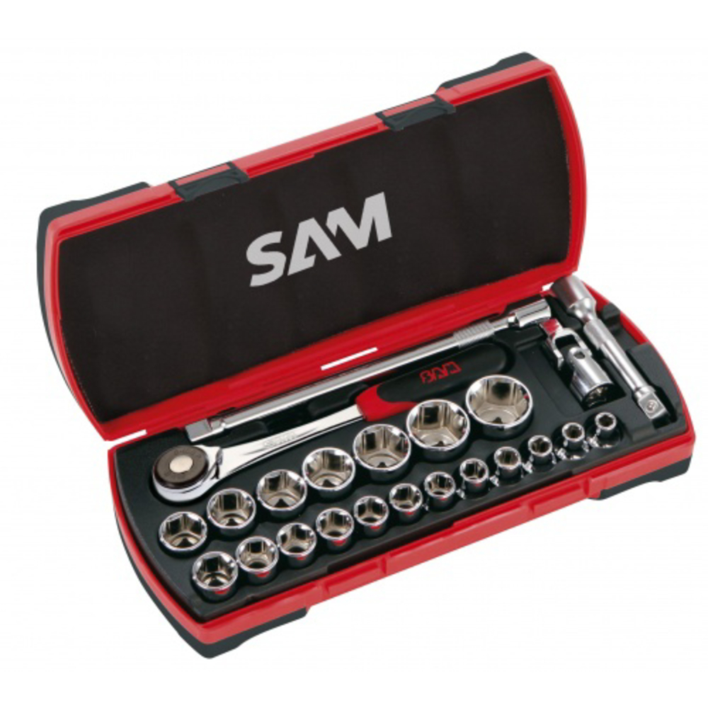 Coffret douilles et accessoires 1/2'' - 23 outils SAM OUTILLAGE - 75SH23
