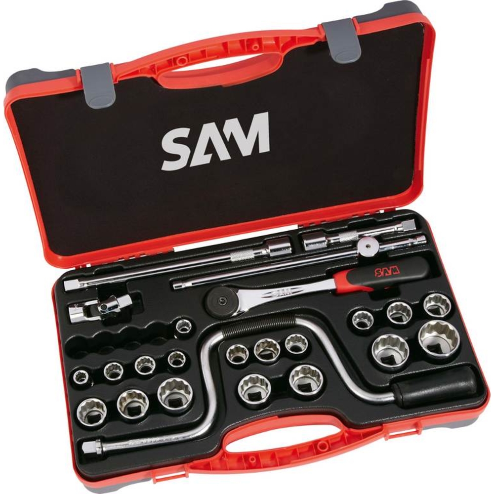 COFFRET 24 OUTILS 1/2' EN POUCES SAM OUTILLAGE - 75SP24