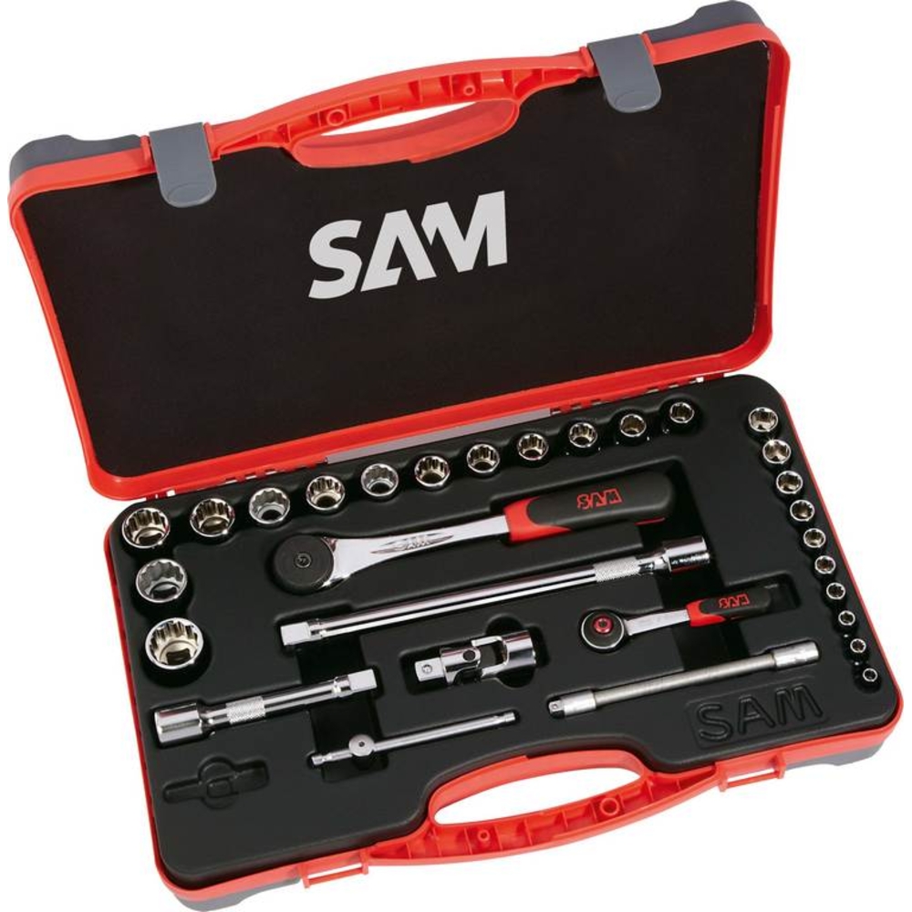 COFFRET 30 OUTILS 1/4' ET 1/2' SAM OUTILLAGE - 75SR30