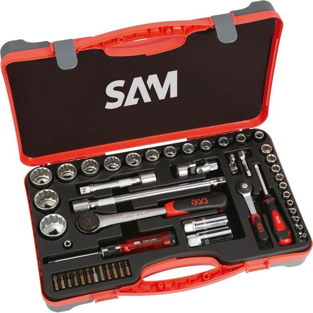 COFFRET 49 OUTILS 1/4' ET 1/2' SAM OUTILLAGE - 75SS49A