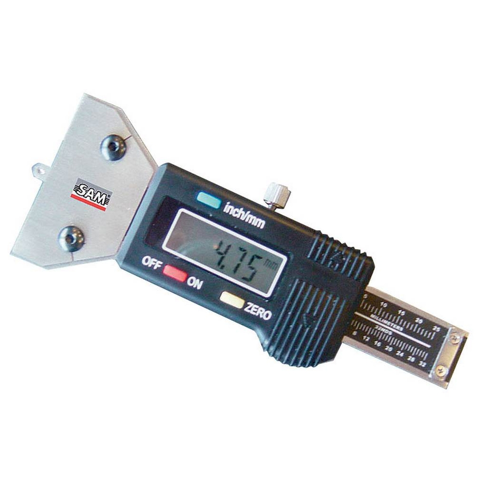 JAUGE DE PROFONDEUR DIGITAL POUR RAINURES DE PNEUS 0-25 MM 1/100E LONGUEUR 100MM SAM OUTILLAGE - 76MP