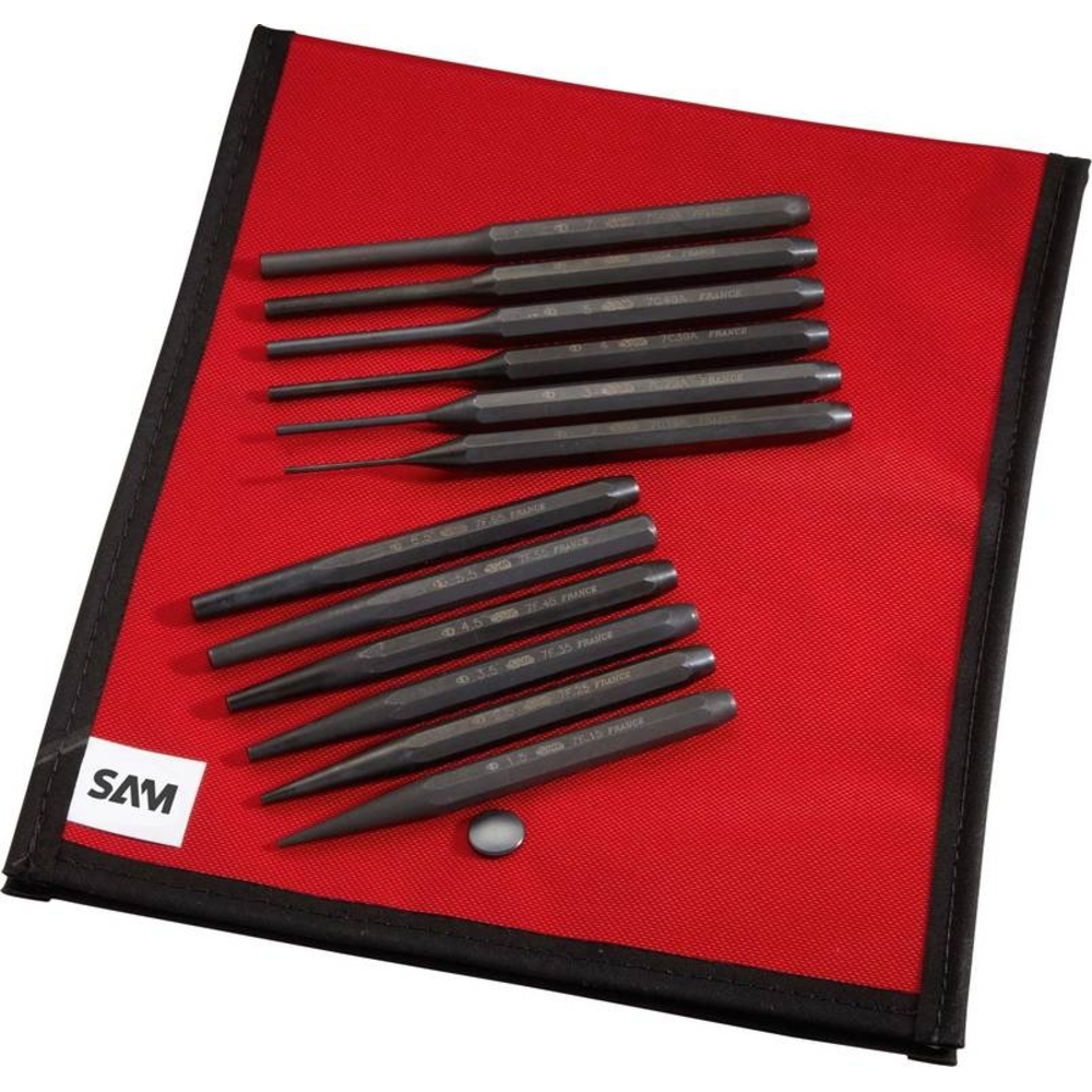 TROUSSE 6 CHASSE-GOUPILLES ET 6 CHASSE-CLOUS SAM OUTILLAGE - 7CTR12A