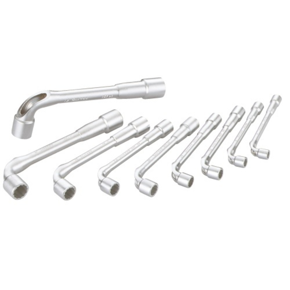 JEU DE 9 CLÉS À  PIPE SAM OUTILLAGE DÉBOUCHÉES 6/12 PANS SATINÉE 8 A 19 MM -93-J9