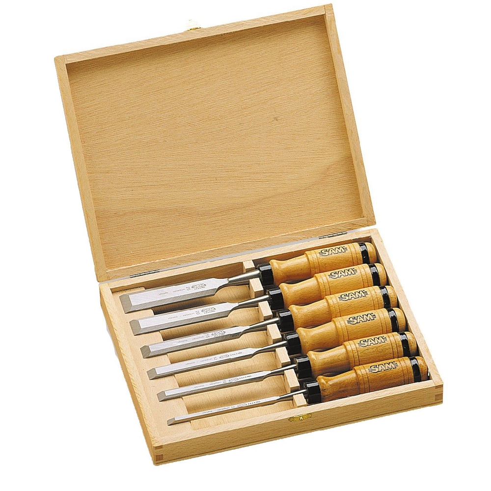 COFFRET MENUISIER SAM OUTILLAGE DE 6 CISEAUX À BOIS