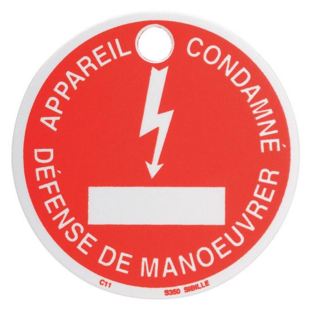 Macaron signalétique rond pour cadenas de condamnation CAD-60 SAM OUTILLAGE - CAD60C