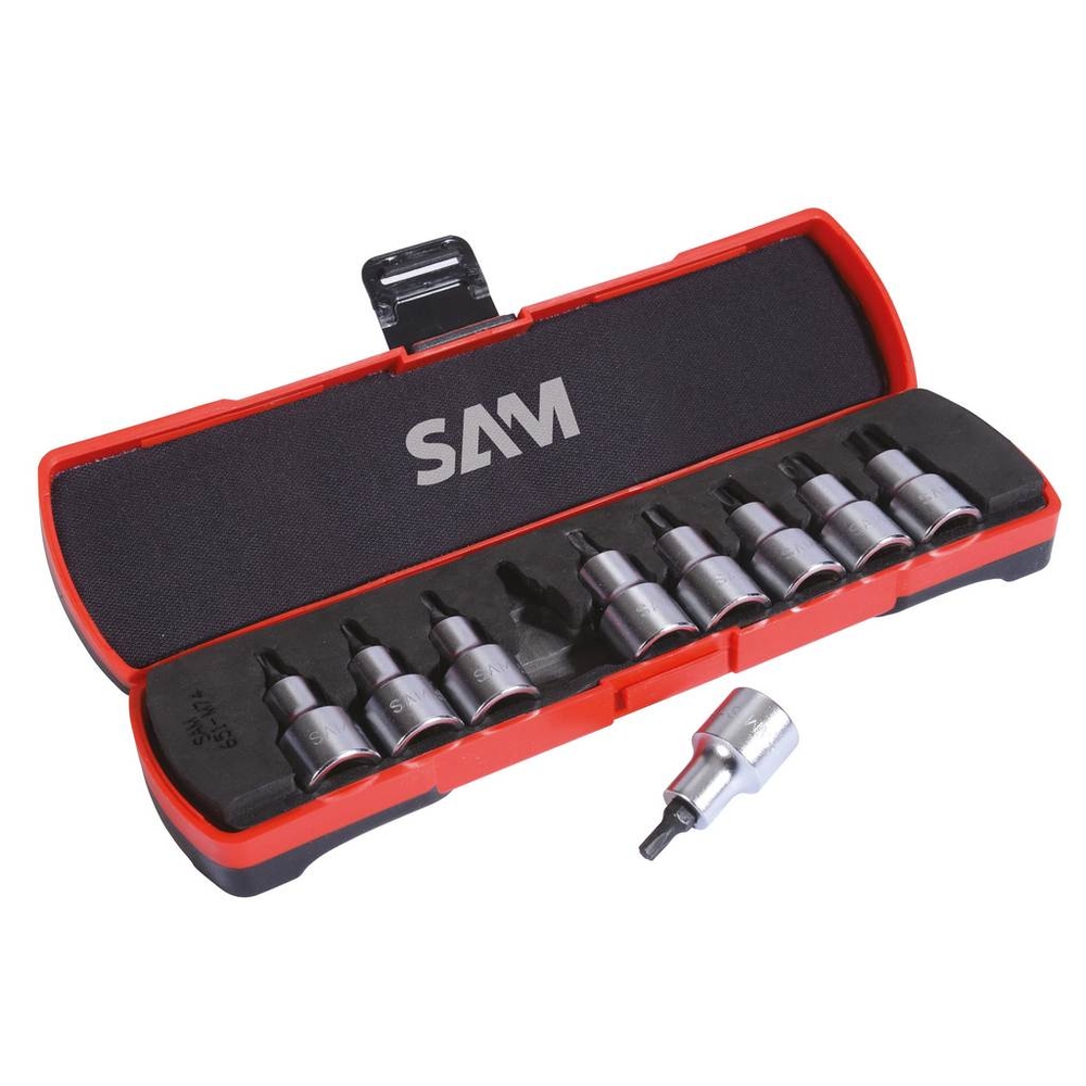 COFFRET DE 9 DOUILLES TOURNEVIS EMPREINTES TORX DE 20 A 60 SAM OUTILLAGE - CDSTX1