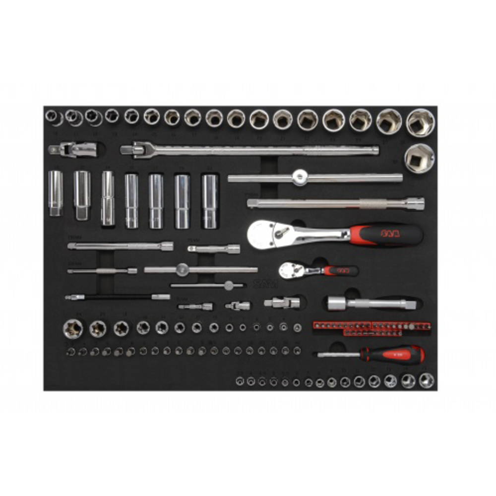 Module mousse 3/3 de 68 outils 1/2'' et 1/4'' SAM OUTILLAGE - CP68MM