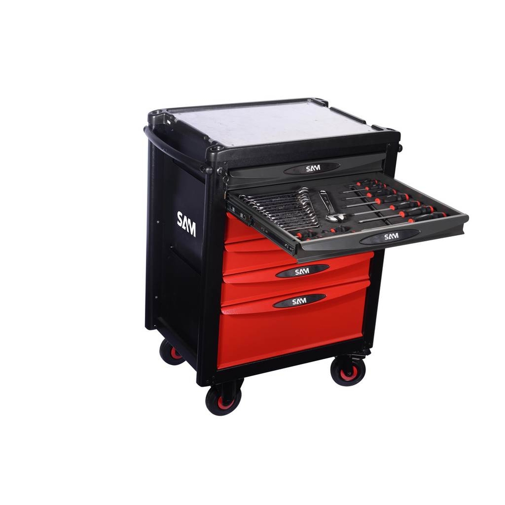 Composition de 135 outils en modules mousse avec servante SAM OUTILLAGE - CPP135M