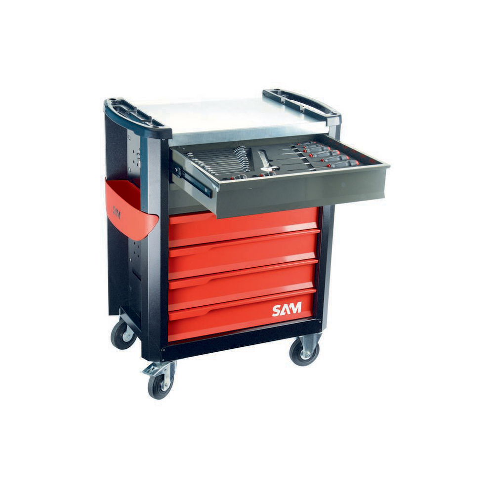 Composition de 135 outils avec servante 5 tiroirs en modules mousse SAM OUTILLAGE - CPP135M4