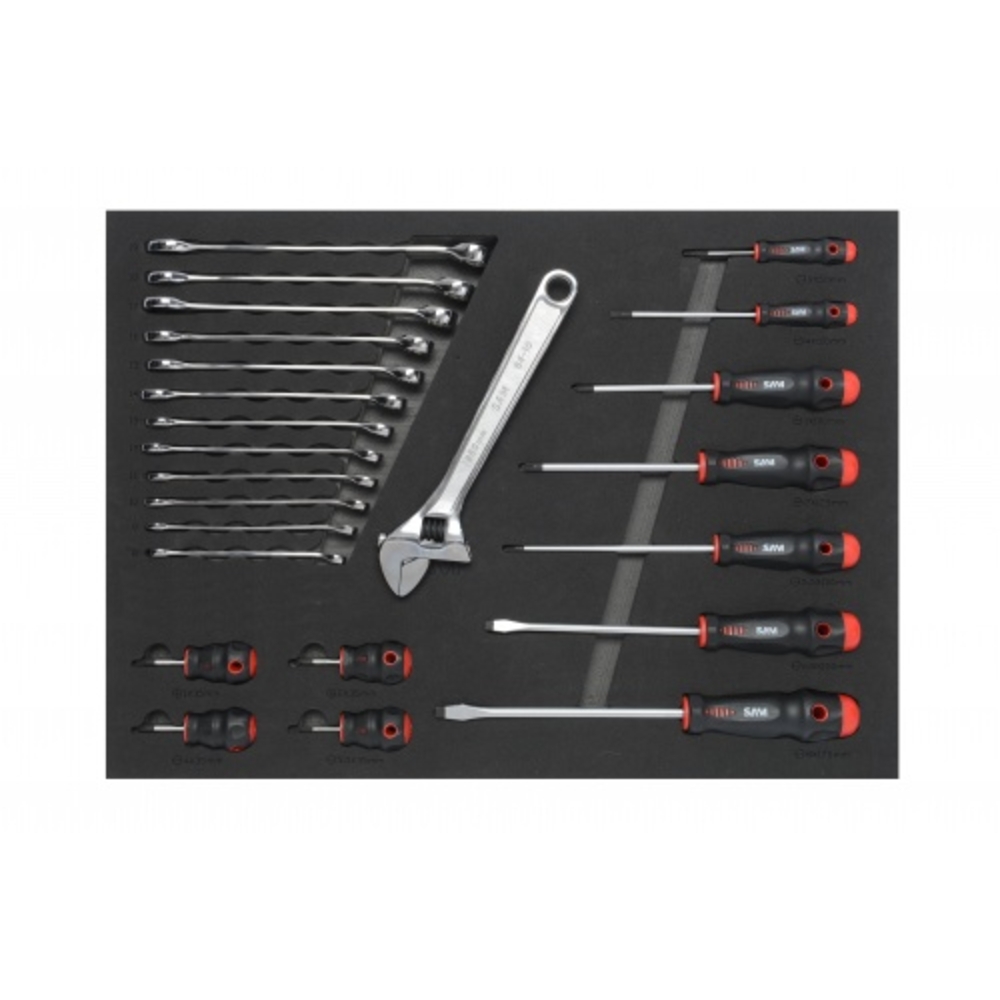 Composition 200 outils plateau n°2 en module mousse 3/3 SAM OUTILLAGE - CPP200PM2Z