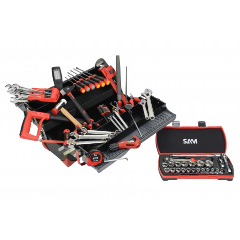 Caisse a outils bi-mat. 5 cases - compo chauffagiste SAM OUTILLAGE - CPP95BOX