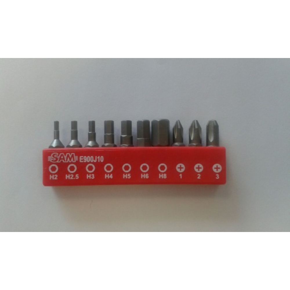 Jeu 10 embouts vissage pour materiaux durs phillips - hexag. SAM OUTILLAGE - E900J10