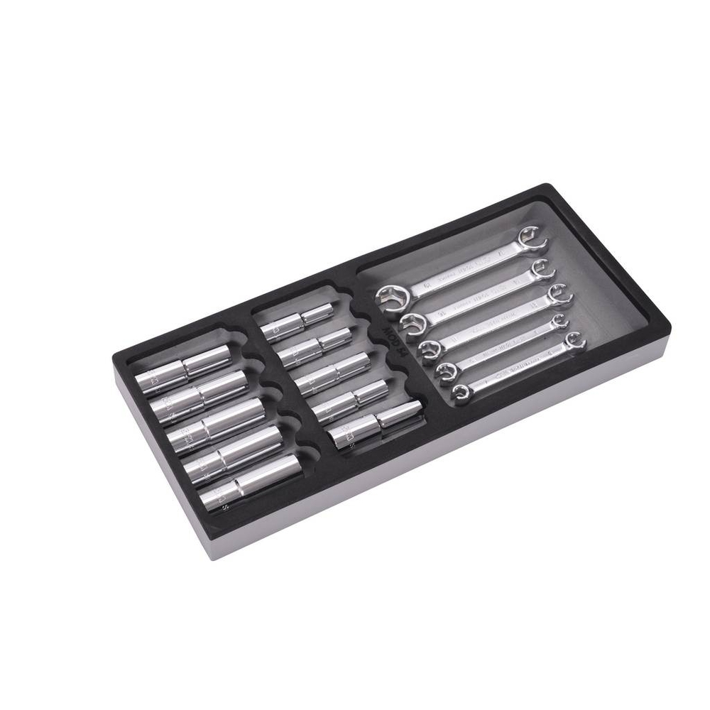 MODULE 10 DOUILLES LONGUES 1/2 - 3/8 ET 5 CLES A TUYAUTER SAM OUTILLAGE - JSLJ15M