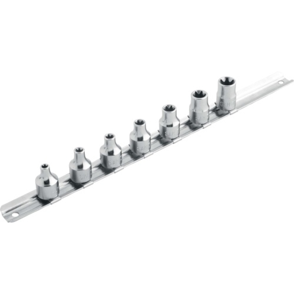 SAM OUTILLAGE- Jeux de 7 douilles 3/8' pour empreinte Torx® sur rack de rangement - JTXJ7R
