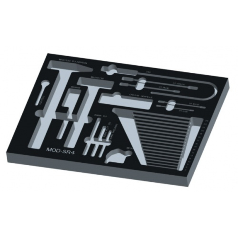 Module mousse 3/3 vide tiroir n° 4 servante service rapide SAM OUTILLAGE - MODSR4