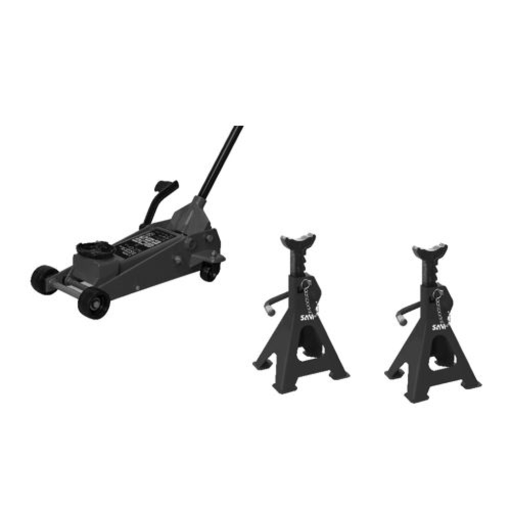 Pack levage = cric 3 tonnes + chandelles 3 tonnes SAM OUTILLAGE - PACKLEV1Z