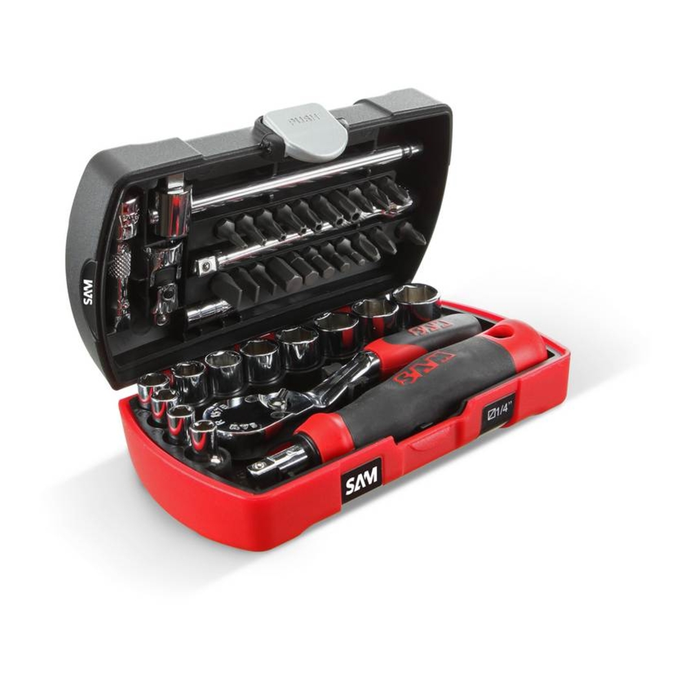 Coffret serrage/vissage 39 outils + pince multi-fonctions SAM OUTILLAGE POCKETRJZ