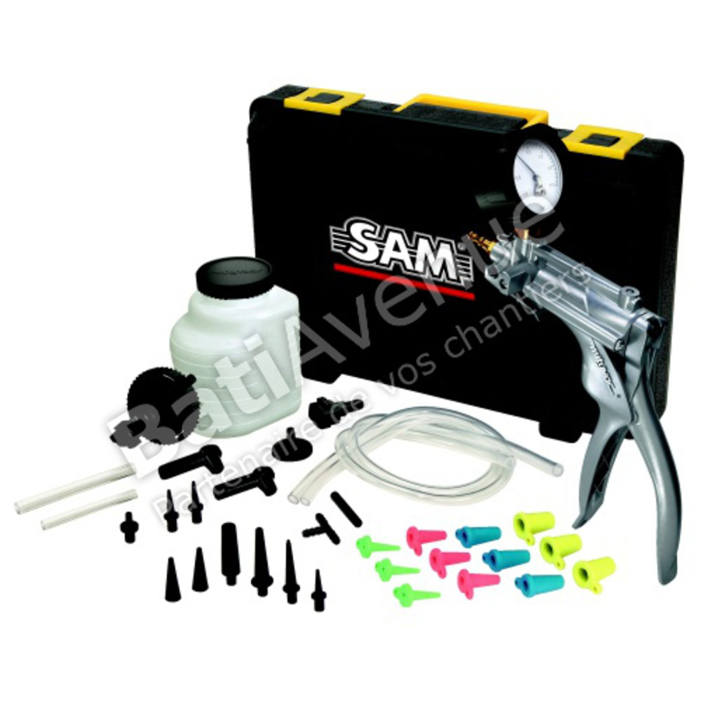 POMPE MANUELLE SAM OUTILLAGE MÉTALLIQUE À PRESSION DÉPRESSION VERSION MÉTALLIQUE AVEC KIT COMPLET -PPD-3